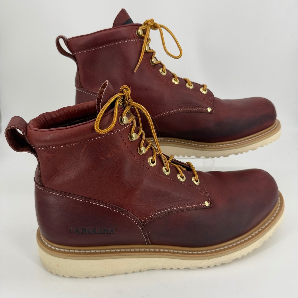Carolina 3022 Mens 11 W Copper Leather 6 Inch Moc Toe Wedge Work Boots EH